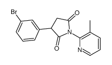 3-(3-bromophenyl)-1-(3-methylpyridin-2-yl)pyrrolidine-2,5-dione结构式