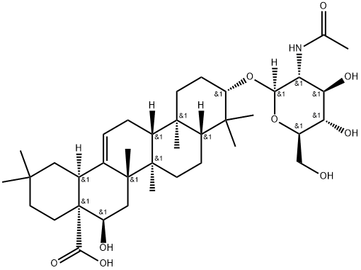 3-O-(2-乙酰氨基-2-脱氧-β-D-吡喃葡萄糖基)棘囊藻酸结构式