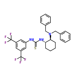 N-[(1S,2S)-2-[bis(phenylmethyl)amino]cyclohexyl]-N'-[3,5-bis(trifluoromethyl)phenyl]-Thiourea structure