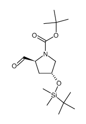 (2S,4R)-N-tert-butoxycarbonyl-4-tert-butyldimethylsilyloxy-2-formylpyrrolidine Structure