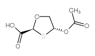 trans-5-acetoxy-1,3-oxathiolane-2-carboxylic acid structure