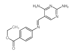 ethyl 4-[(2,4-diaminopyrimidin-5-yl)methylideneamino]benzoate Structure