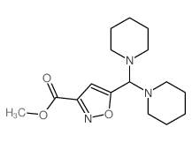 3-Isoxazolecarboxylicacid, 5-(di-1-piperidinylmethyl)-, methyl ester Structure