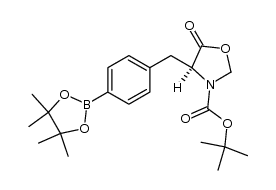 (4S)-3-t-butyloxycarbonyl-4-[4-(2,3-dimethyl-2,3-butanediolatoboryl)benzyl]-5-oxazolidinone Structure