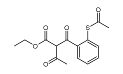 ethyl 2-(2-acetylmercapto)benzoylacetoacetate Structure