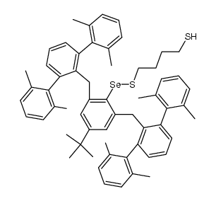 4-(((4-(tert-butyl)-2,6-bis((2,2'',6,6''-tetramethyl-[1,1':3',1''-terphenyl]-2'-yl)methyl)phenyl)selanyl)thio)butane-1-thiol Structure