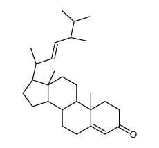 (8S,9S,10R,13R,14S,17R)-17-[(2R,5R)-5,6-dimethylhept-3-en-2-yl]-10,13-dimethyl-1,2,6,7,8,9,11,12,14,15,16,17-dodecahydrocyclopenta[a]phenanthren-3-one结构式