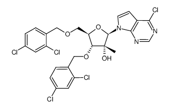 4-chloro-7-[3,5-bis-O-(2,4-dichlorophenylmethyl)-2-C-methyl-β-D-ribofuranosyl]-7H-pyrrolo[2,3-d]pyrimidine Structure