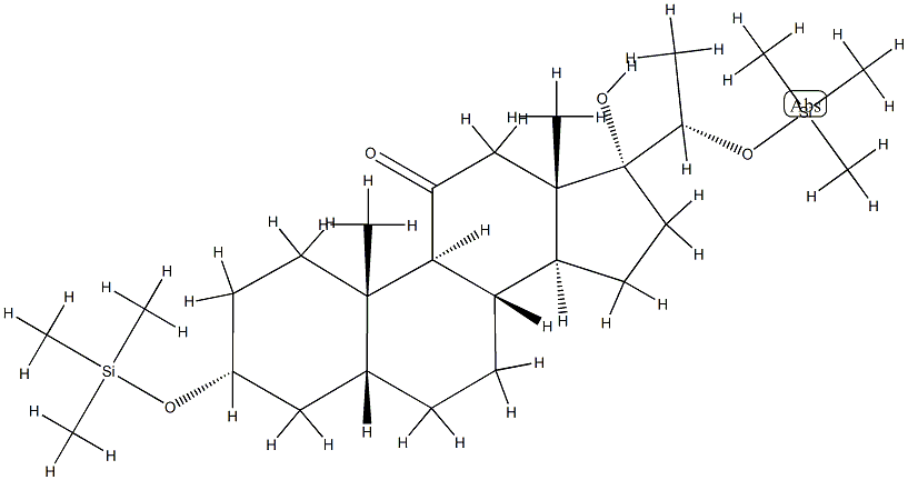 (20S)-17-Hydroxy-3α,20-bis(trimethylsiloxy)-5β-pregnan-11-one结构式