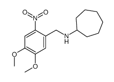 N-[(4,5-dimethoxy-2-nitrophenyl)methyl]cycloheptanamine结构式