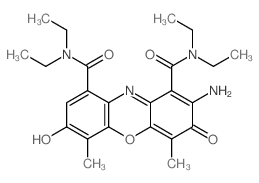 2-amino-N,N,N,N-tetraethyl-3-hydroxy-4,6-dimethyl-7-oxo-phenoxazine-1,9-dicarboxamide Structure