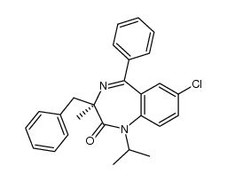 (R)-3-benzyl-7-chloro-1-isopropyl-3-methyl-5-phenyl-1H-benzo[e][1,4]diazepin-2(3H)-one结构式