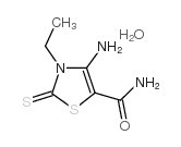 2,3-Dihydro-4-amino-3-ethyl-2-thioxo-5-thiazolecarboxamide hydrate structure