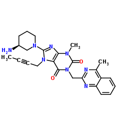 (S)-8-(3-Aminopiperidin-1-yl)-7-(but-2-yn-1-yl)-3-methyl-1-((4-methylquinazolin-2-yl)methyl)-3,7-dihydro-1H-purine-2,6-dione(LinagliptinImpurity) structure