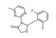 2-(2,6-difluorophenyl)-3-(4-methylpyrimidin-2-yl)-1,3-thiazolidin-4-one结构式