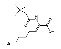 Z-7-bromo-2-(2,2-dimethylcyclopropanecarboxamido)-2-heptenoic acid Structure