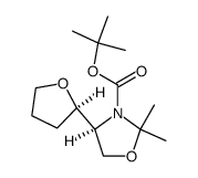 (4S,2'R)-tert-butyl 2,2-dimethyl-4-(tetrahydrofuran-2'-yl)oxazolidine-3-carboxylate结构式