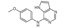 5H-Pyrrolo(3,2-d)pyrimidin-4-amine, N-(p-methoxyphenyl)-结构式