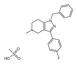 3-(4-fluorophenyl)-5-methyl-1-(phenylmethyl)-4,5,6,7-tetrahydro-1H-pyrazolo<4,3-c>pyridine methanesulfonate结构式