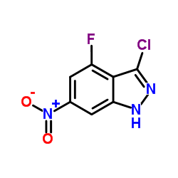 3-Chloro-4-fluoro-6-nitro-1H-indazole结构式