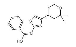 N-[4-(2,2-dimethyloxan-4-yl)-1,3-thiazol-2-yl]benzamide Structure