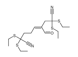 2,2,8,8-tetrakis(ethylsulfanyl)-4-formylnon-4-enedinitrile结构式