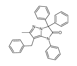 7-Benzyl-6-methyl-1,3,3-triphenyl-1H-imidazo[1,2-b]pyrazol-2-one结构式