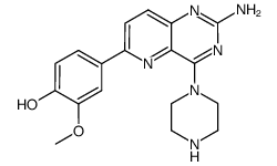 2-amino-4-(N-piperazin-1-yl)-6-(3-methoxy-4-hydroxyphenyl)pyrido[3,2-d]pyrimidine结构式