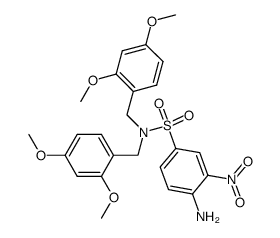 4-amino-N,N-bis-(2,4-dimethoxy-benzyl)-3-nitro-benzenesulfonamide结构式