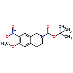 2-Methyl-2-propanyl 6-methoxy-7-nitro-3,4-dihydro-2(1H)-isoquinolinecarboxylate结构式