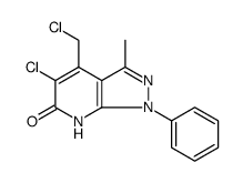 6H-Pyrazolo[3,4-b]pyridin-6-one, 5-chloro-4-(chloromethyl)-1,7-dihydro-3-methyl-1-phenyl-结构式