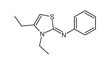 3,4-diethyl-N-phenyl-1,3-thiazol-2-imine结构式