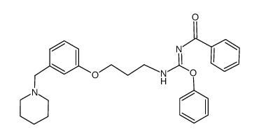 N-Benzoyl-O-phenyl-N'[3-(3-piperidinomethyl-phenoxy) propyl] isourea Structure