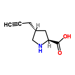 (2S,4R)-4-(prop-2-ynyl)pyrrolidine-2-carboxylic acid结构式