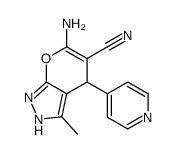 6-Amino-3-methyl-4-(4-pyridinyl)-2,4-dihydropyrano[2,3-c]pyrazole -5-carbonitrile Structure