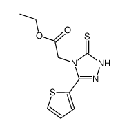 (3-Thiophen-2-yl-5-thioxo-1,5-dihydro-[1,2,4]triazol-4-yl)-acetic acid ethyl ester结构式