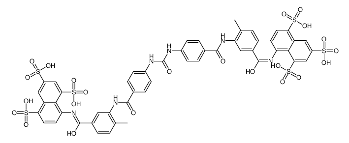 8-[[4-methyl-3-[[4-[[4-[[2-methyl-5-[(4,6,8-trisulfonaphthalen-1-yl)carbamoyl]phenyl]carbamoyl]phenyl]carbamoylamino]benzoyl]amino]benzoyl]amino]naphthalene-1,3,5-trisulfonic acid结构式