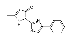 5-methyl-2-(4-phenyl-1,3-thiazol-2-yl)-1H-pyrazol-3-one结构式