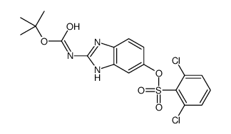 2-({[(2-Methyl-2-propanyl)oxy]carbonyl}amino)-1H-benzimidazol-5-y l 2,6-dichlorobenzenesulfonate结构式