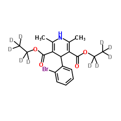 4-(2-Bromophenyl)-2,6-dimethyl-3,5-pyridinedicarboxylic Acid-d10 Diethyl Ester结构式