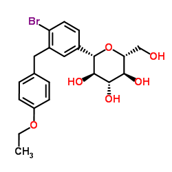 (1S)-1,5-Anhydro-1-[4-bromo-3-(4-ethoxybenzyl)phenyl]-D-glucitol structure