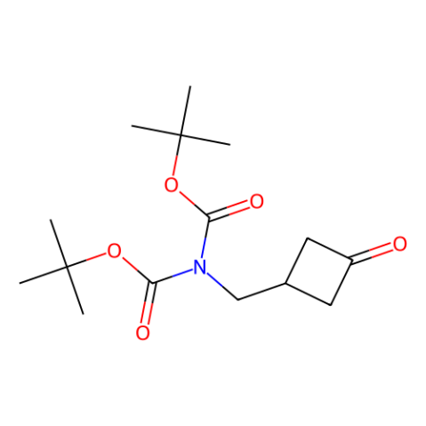 tert-butyl N-tert-butoxycarbonyl-N-[(3-oxocyclobutyl)methyl]carbamate结构式