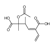 (4S,5S)-5-acetyloxy-2-ethenyl-4,5-dimethylhex-2-enedioic acid结构式