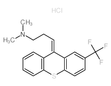 trans-9-(3-(Dimethylamino)propylidene)-2-trifluoromethyl-, thioxanthene, hydrochloride Structure