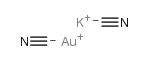 potassium dicyanoaurate(i) Structure