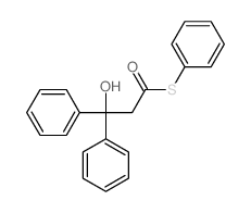 Benzenepropanethioicacid, b-hydroxy-b-phenyl-, S-phenyl ester结构式