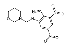 3-[(4,6-dinitroindazol-1-yl)methyl]-1,3-oxazinane Structure