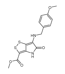 6-(4-methoxy-benzylamino)-5-oxo-4,5-dihydro-[1,2]dithiolo[4,3-b]pyrrole-3-carboxylic acid methyl ester Structure