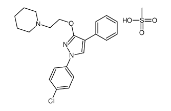 1-[2-[1-(4-chlorophenyl)-4-phenylpyrazol-3-yl]oxyethyl]piperidine,methanesulfonic acid结构式