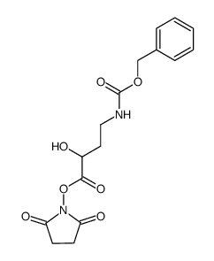 L-(-)-γ-benzyloxycarbonylamino-α-hydroxybutyric acid N-hydroxysuccinimide ester结构式